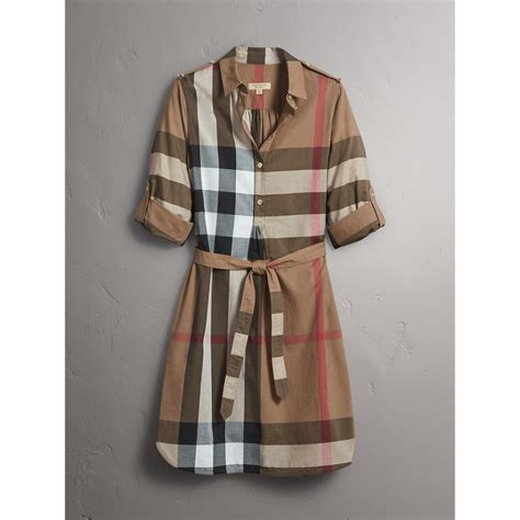 burberry exploded check cotton shirt dress|burberry checked cotton poplin shirt.